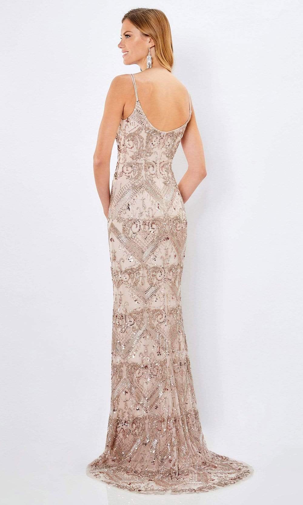 221978 Beaded Sheath Evening Dress