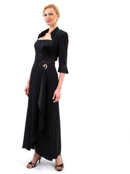 2006 Brooch Accent Sleeveless Long Gown with Bolero