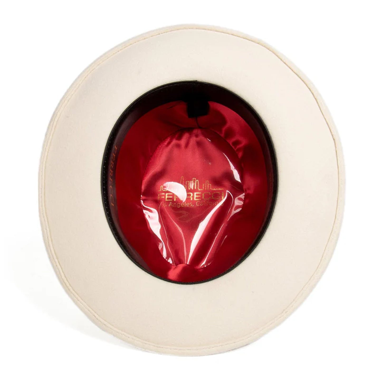 Mens Classic Wool Fedora Dress Hat in White & Black