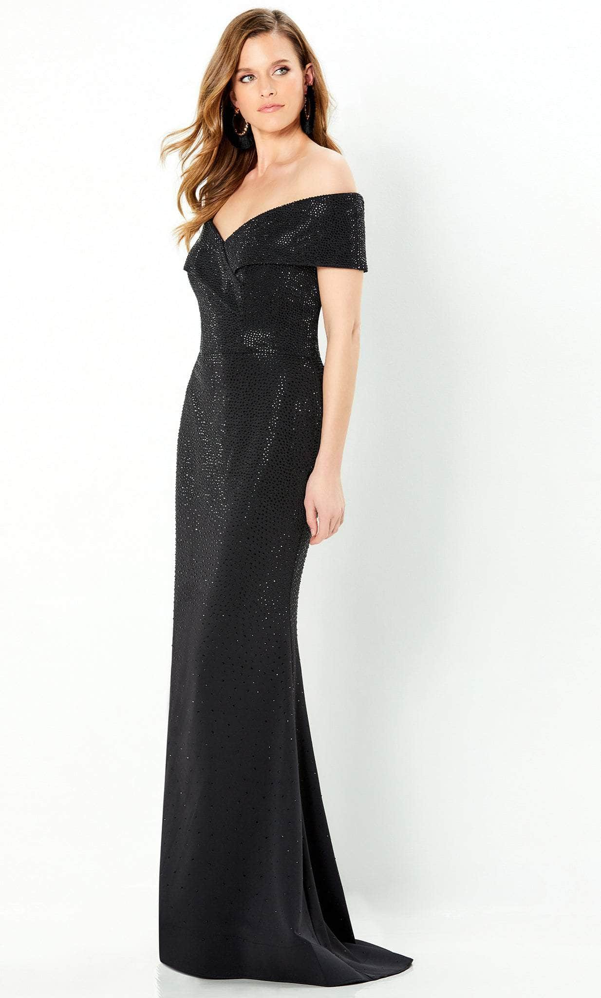 Embellished Off-Shoulder Evening Dress