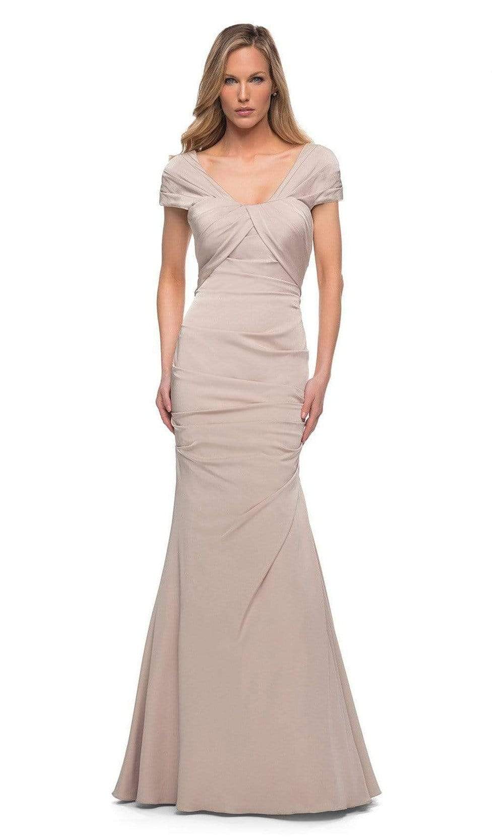 29805 Modified V-Neck Trumpet Evening Dress