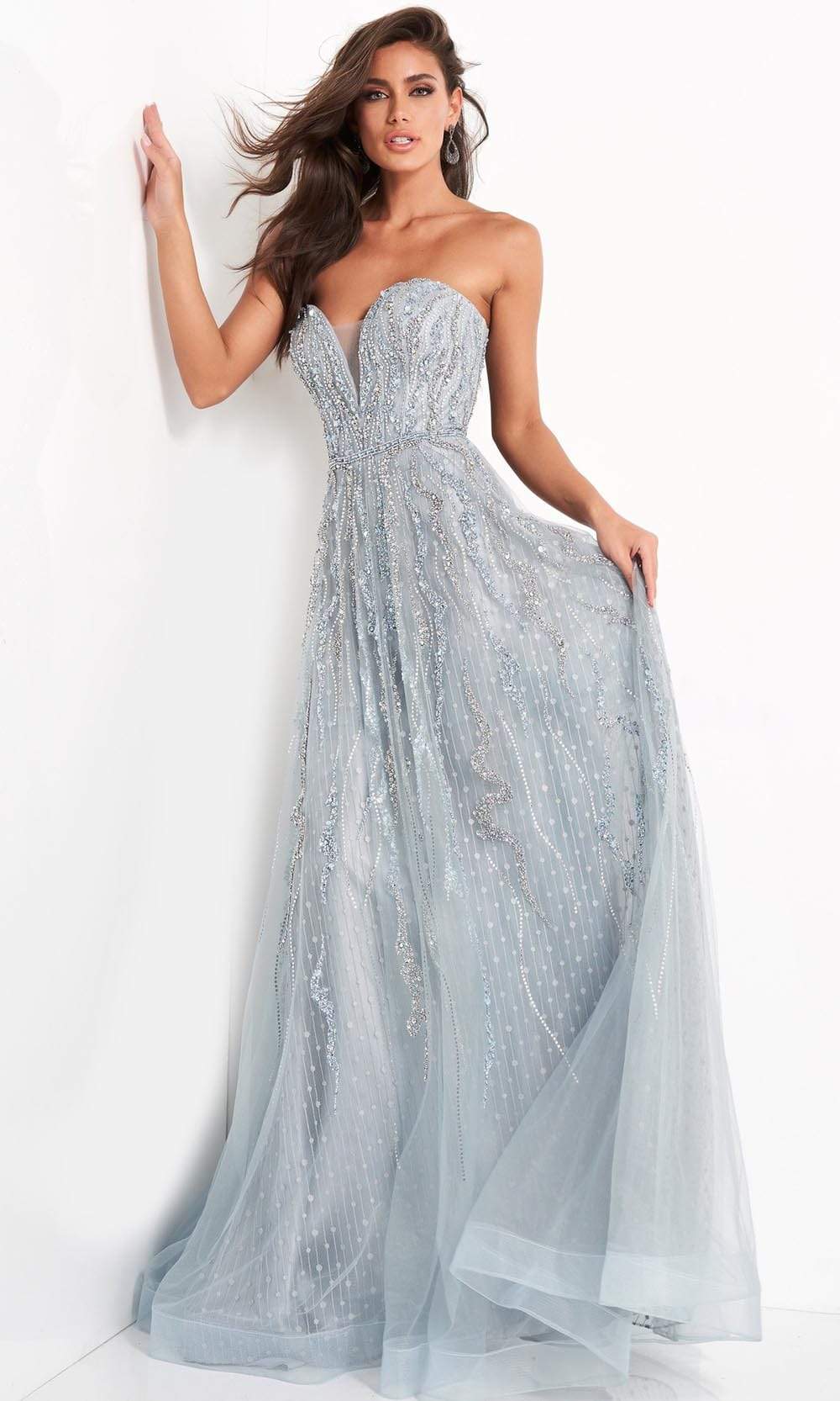 04633 Strapless Sweetheart Beaded A-Line Gown