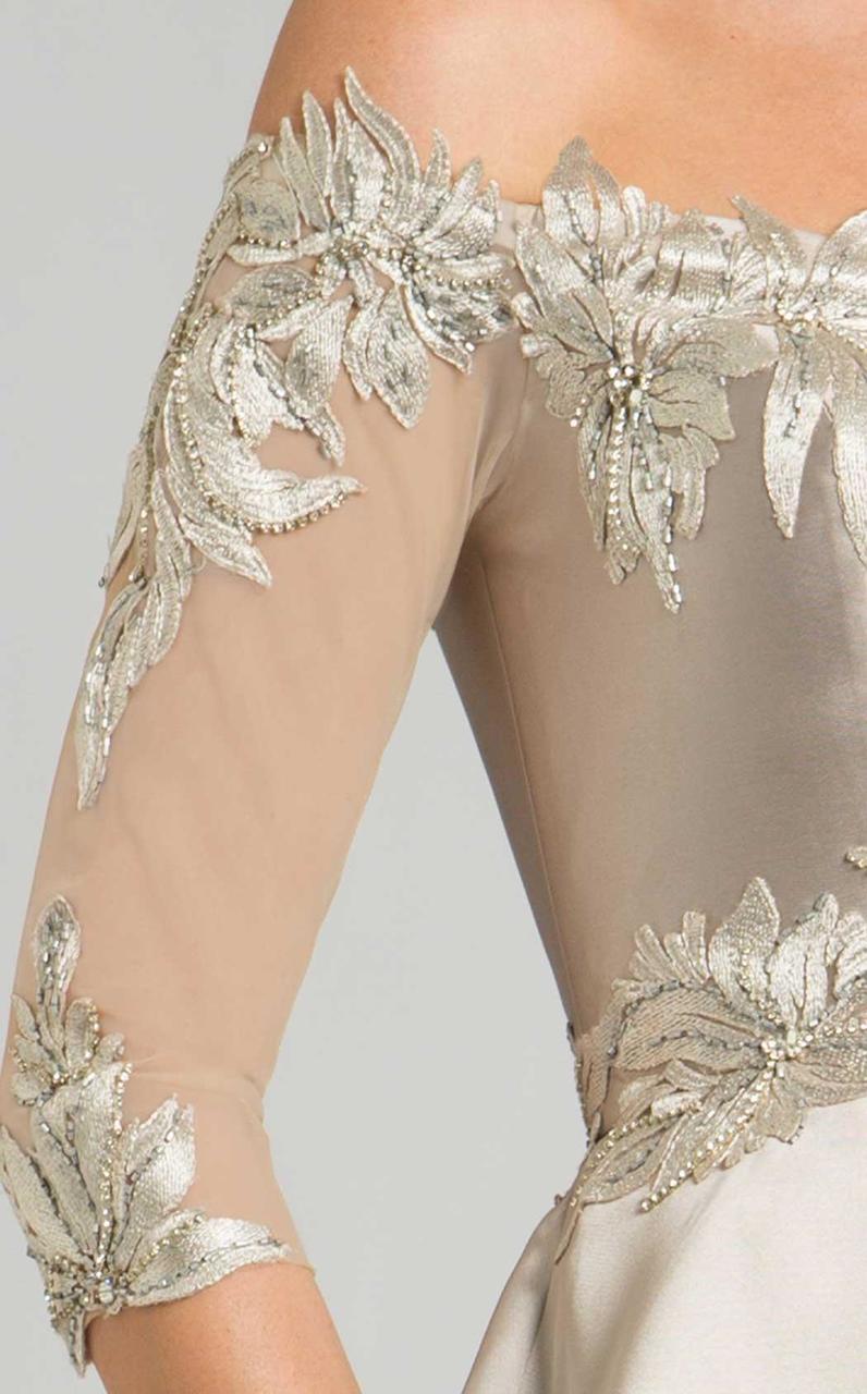 18574 Beaded Off-Shoulder Trumpet Dress