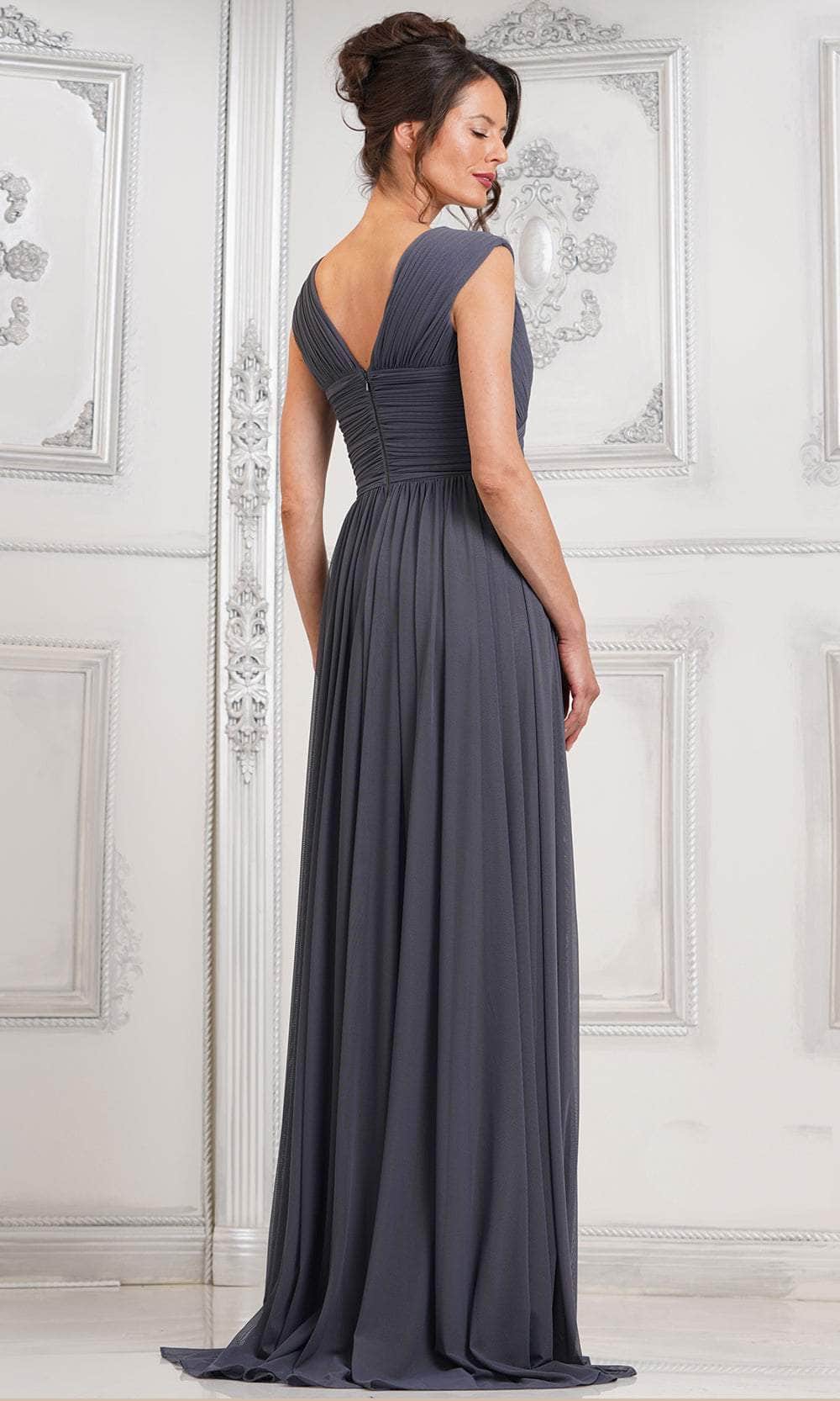 Cap Sleeve Ruched Evening Dress