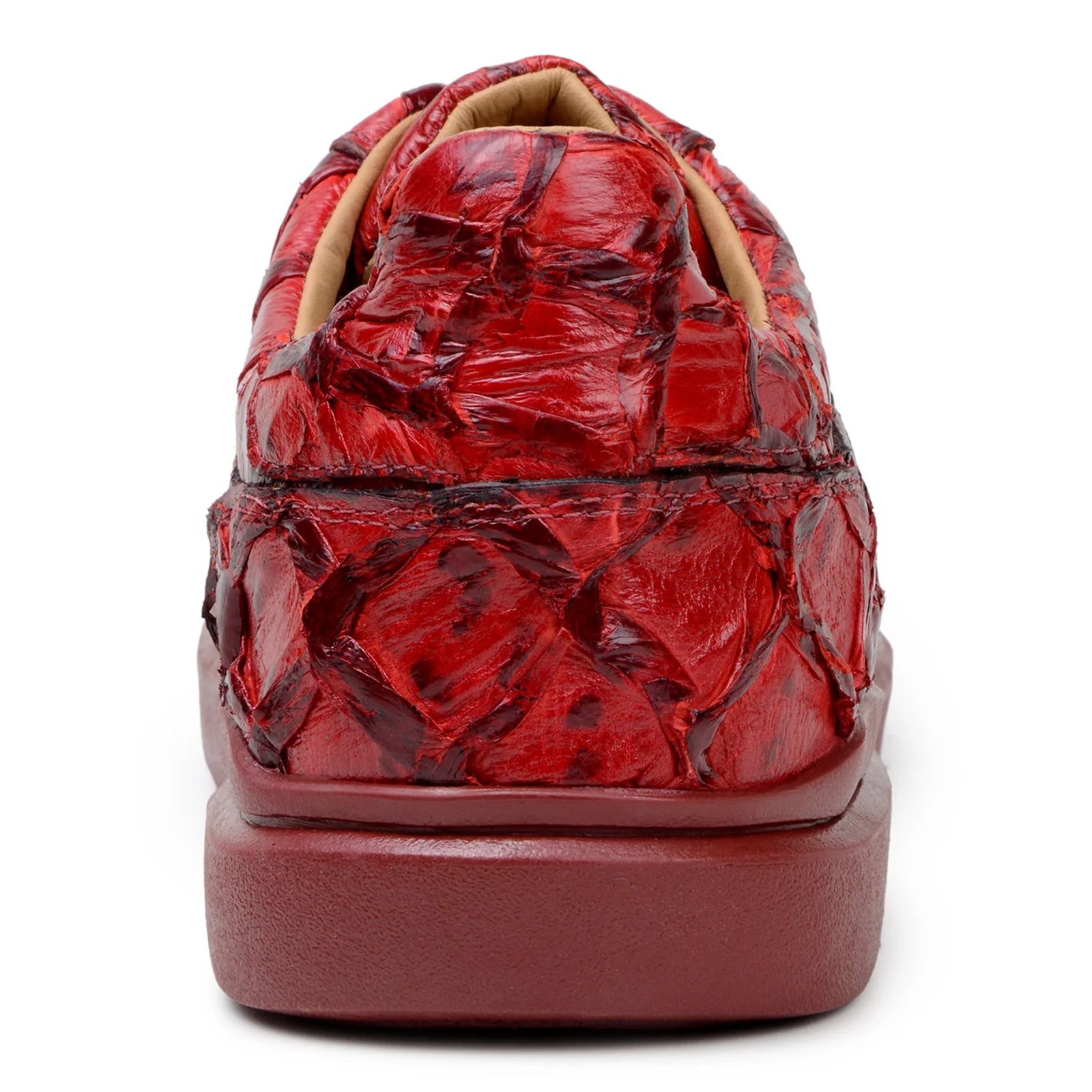 Men’s Belvedere Kingstone Genuine Pirarucu Dress Sneaker in Red