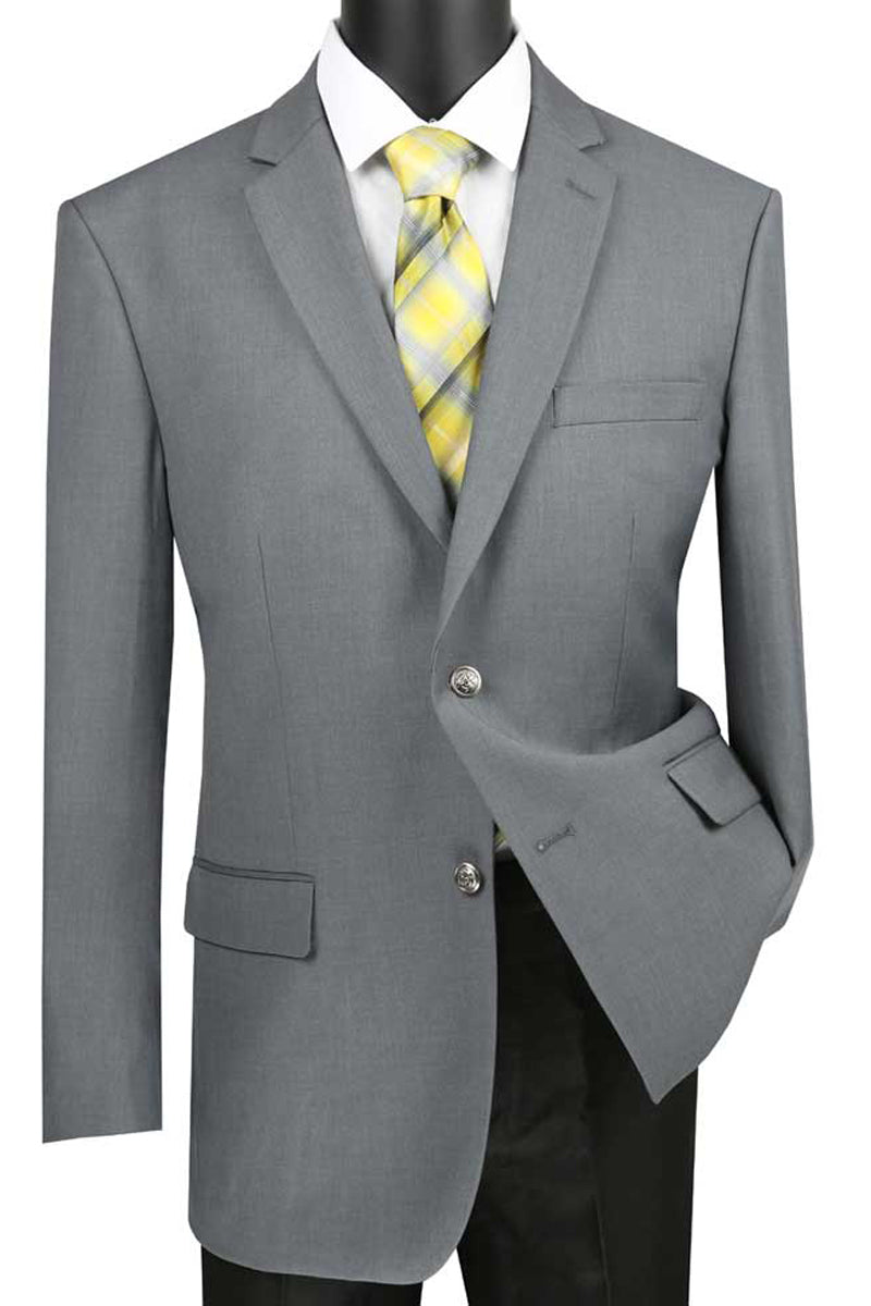 Mens Classic Fit 2 Button Dress Blazer Sport Jacket in Grey