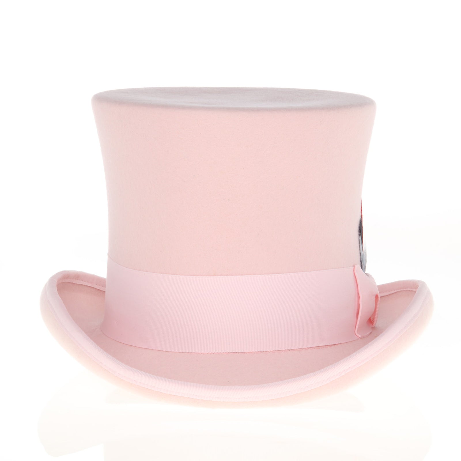 Men’s Tall 100% Wool Dress Top Hat in Pink