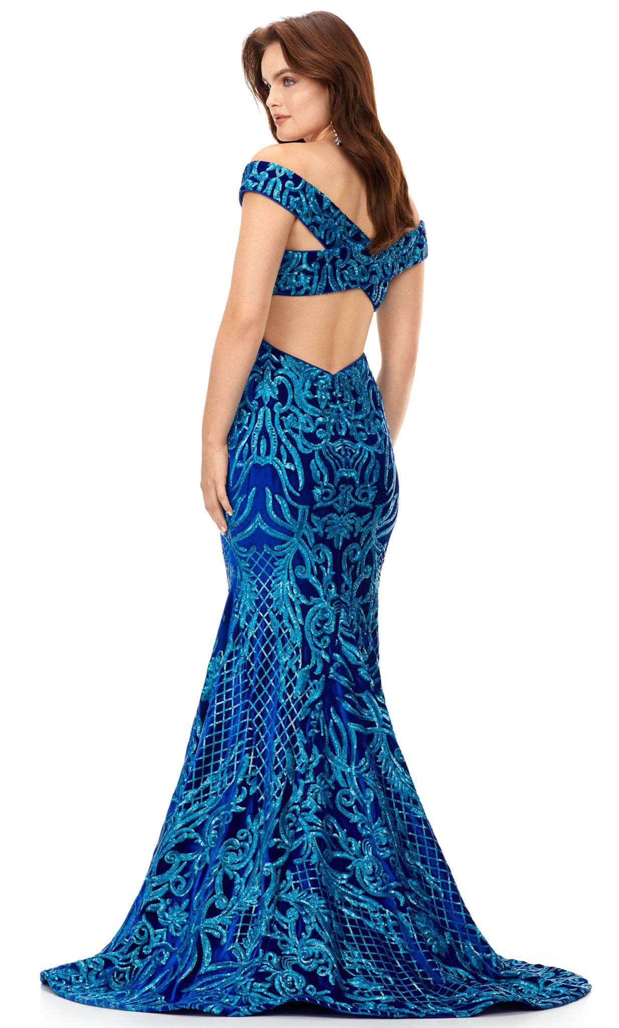 Velvet Off Shoulder Evening Gown