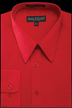 Men’s Regular Fit Basic Dress Shirt in Red