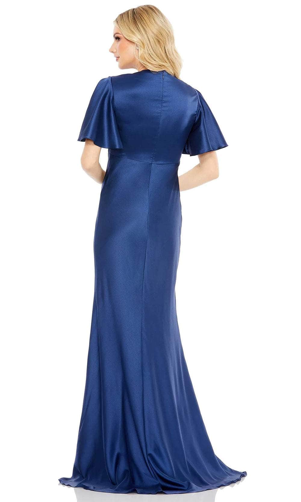 Flounce Sleeve Evening Dress