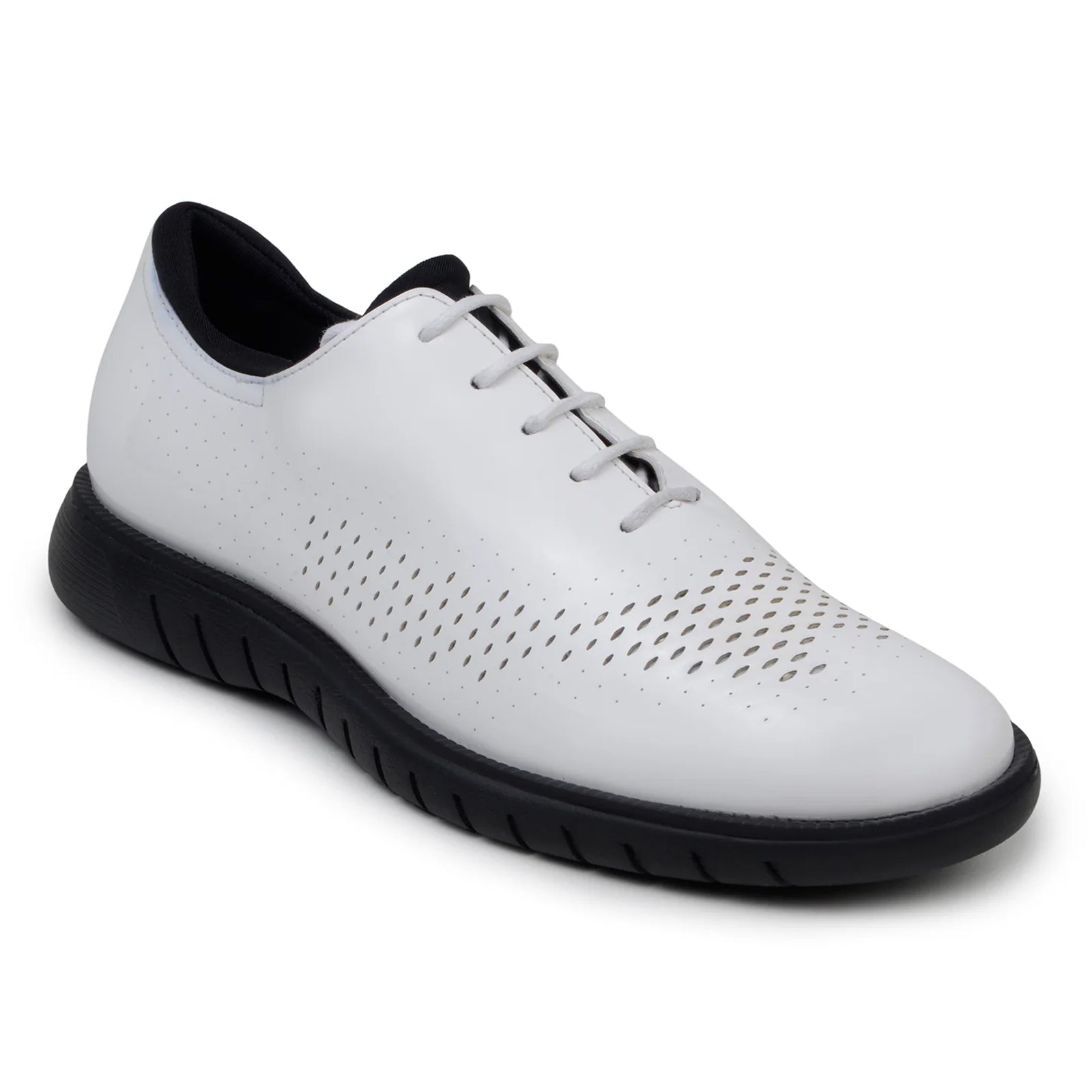 Men’s Belvedere Maxim Patent Leather Tuxedo Dress Sneaker in White