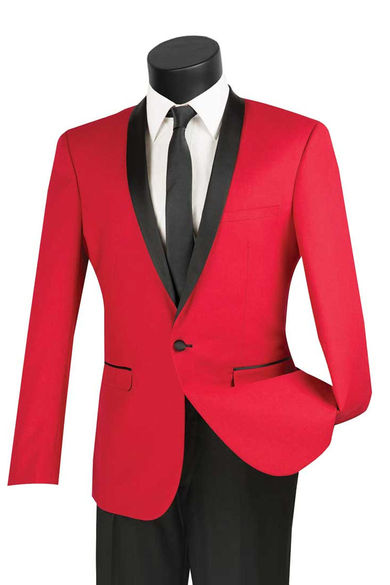 Men’s Slim Fit Shawl Collar Tuxedo in Red