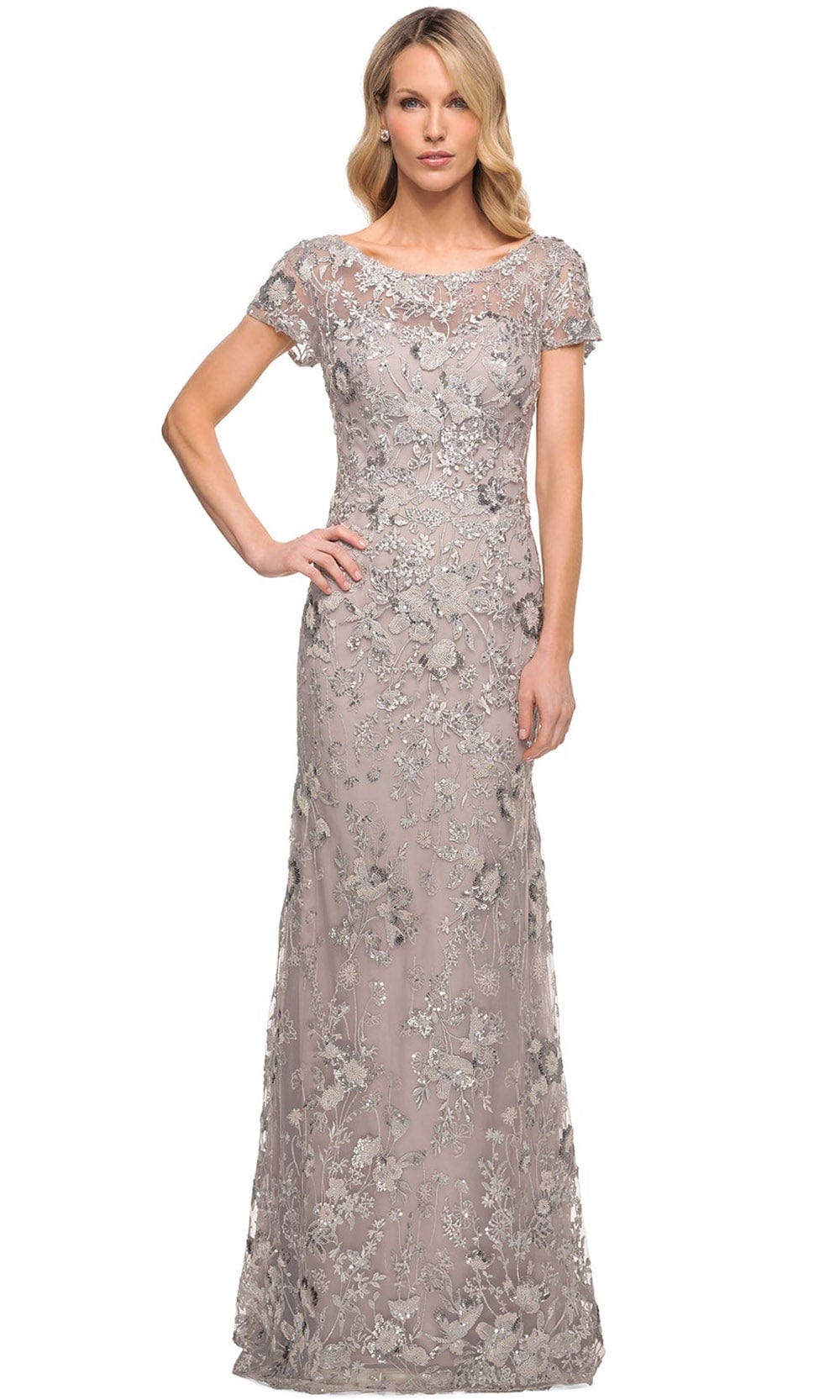Embroidered Mother of the Groom Sheath Dress