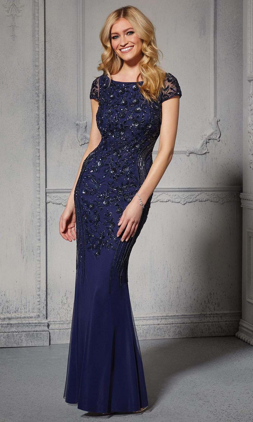 72405 Floral Beaded Trumpet Full Dress