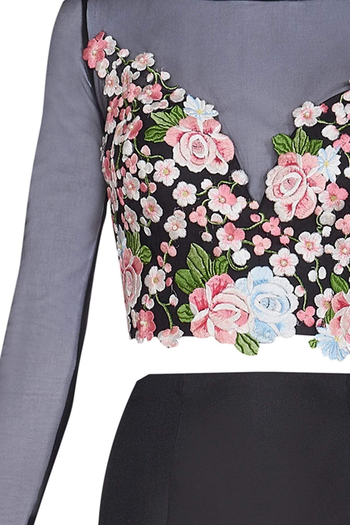 Floral Accented Mermaid Dress 50004