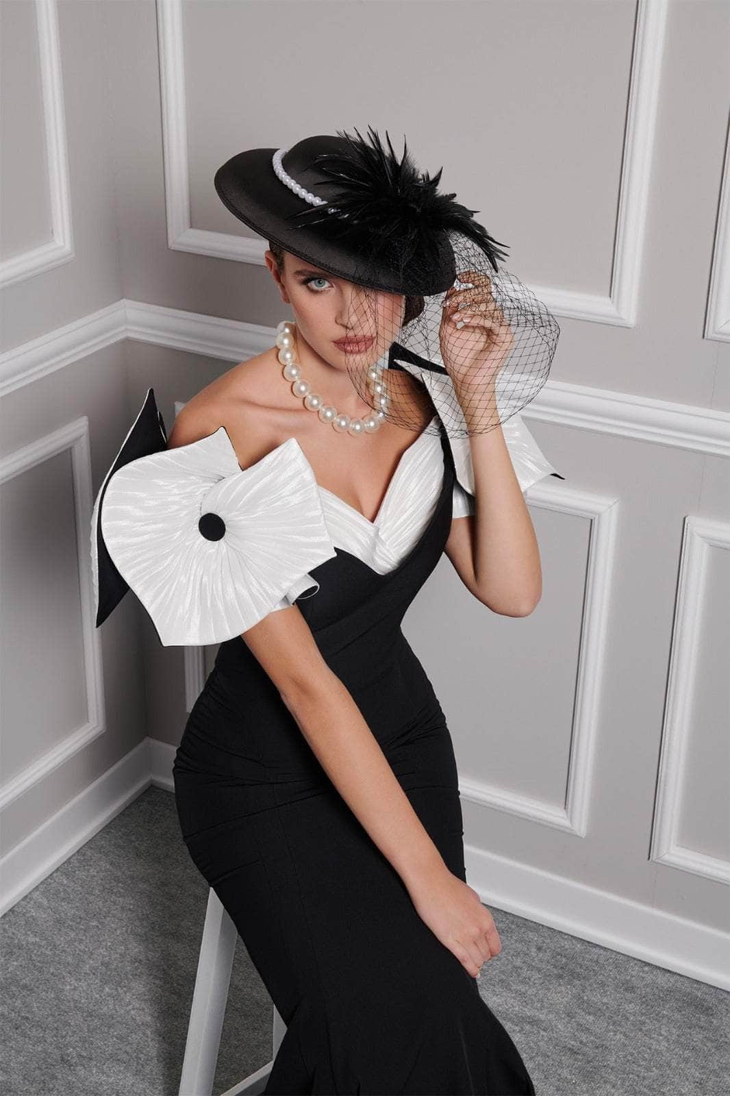 Appliqued Mermaid Evening Gown