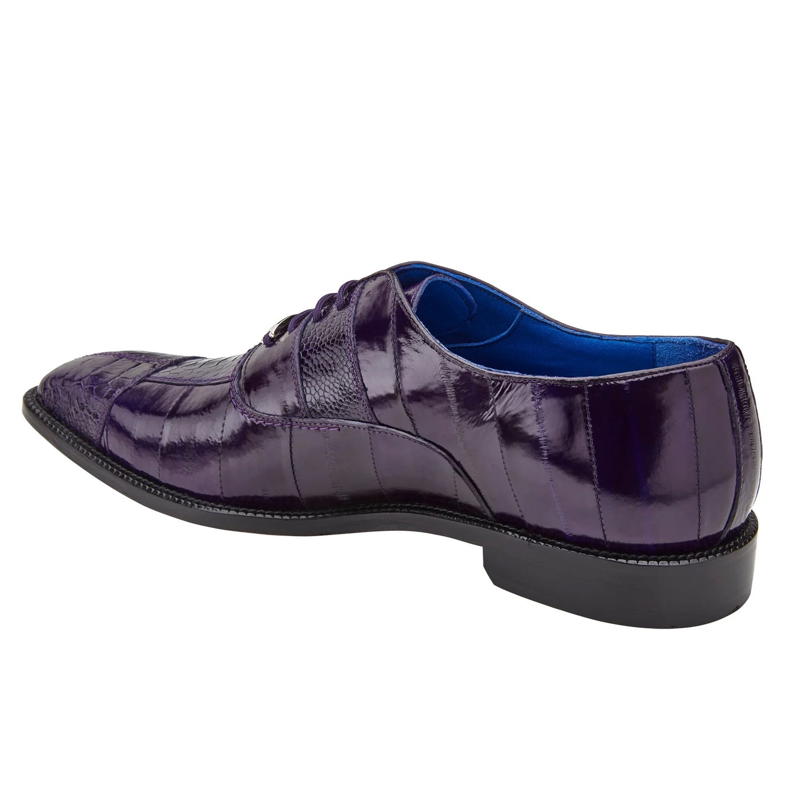 Men’s Belvedere Mare Ostrich Leg & Eel Skin Dress Shoe in Purple