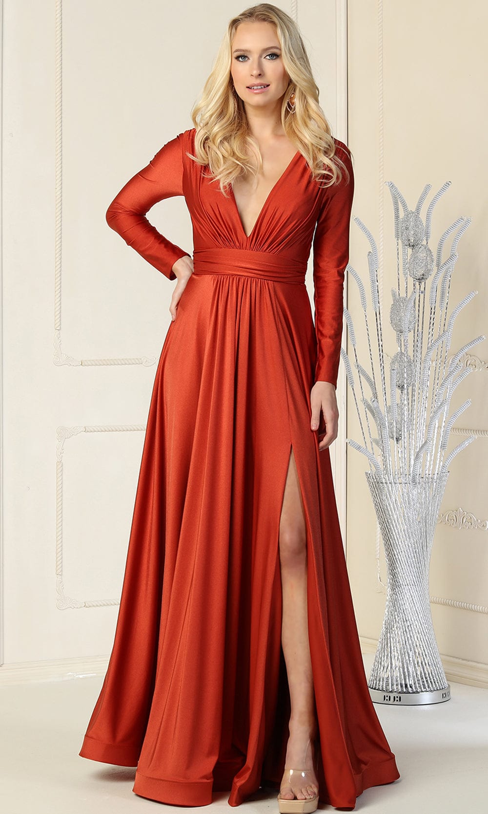 Ruched A-Line Evening Dress