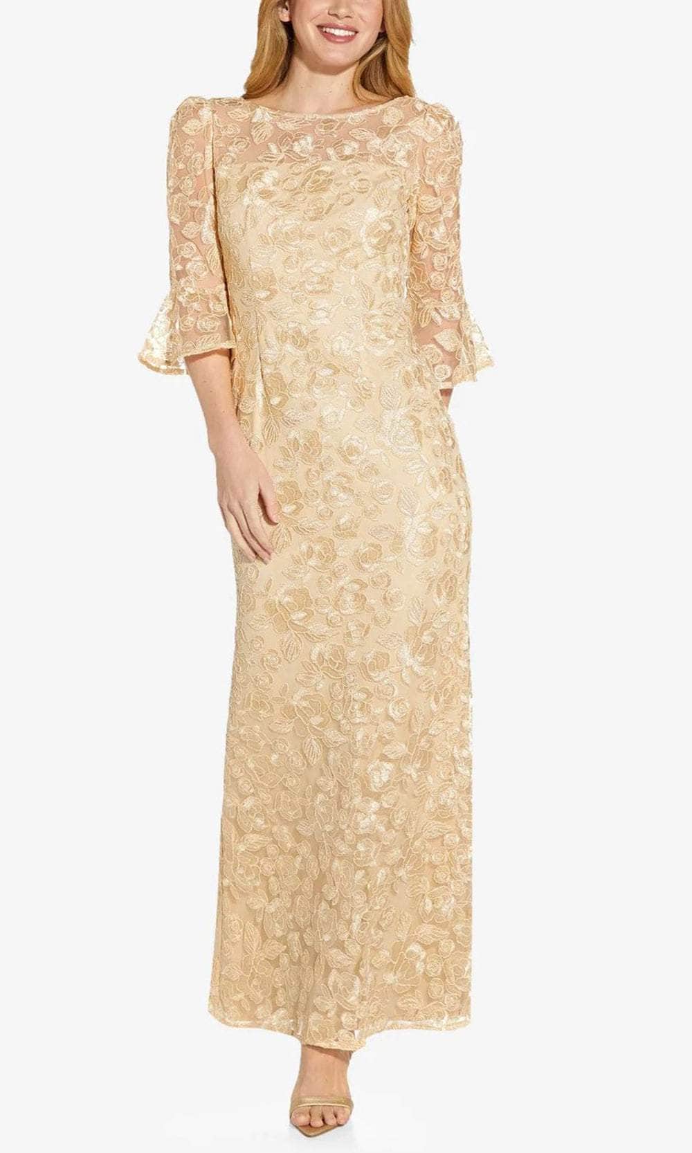 Bell Sleeve Lace Evening Gown
