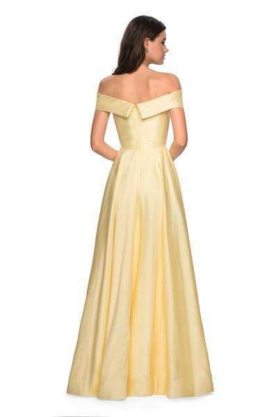 27005 Off Shoulder High Slit Prom Dress