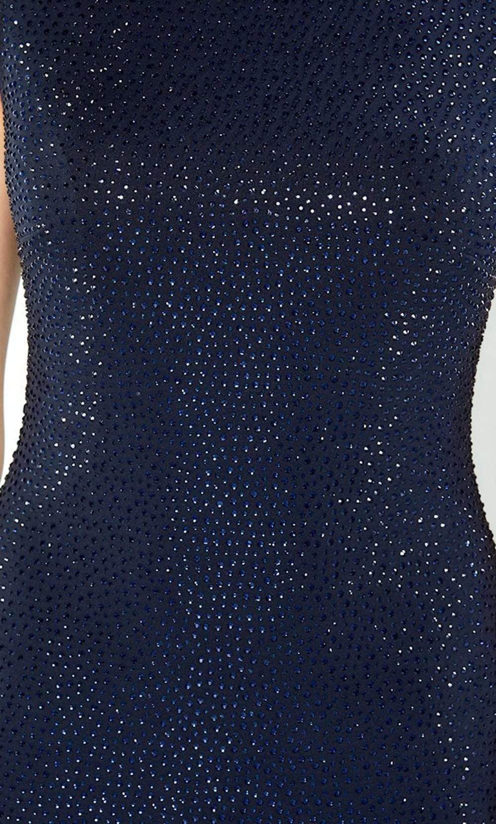 220950 Embellished Bateau Neck Gown