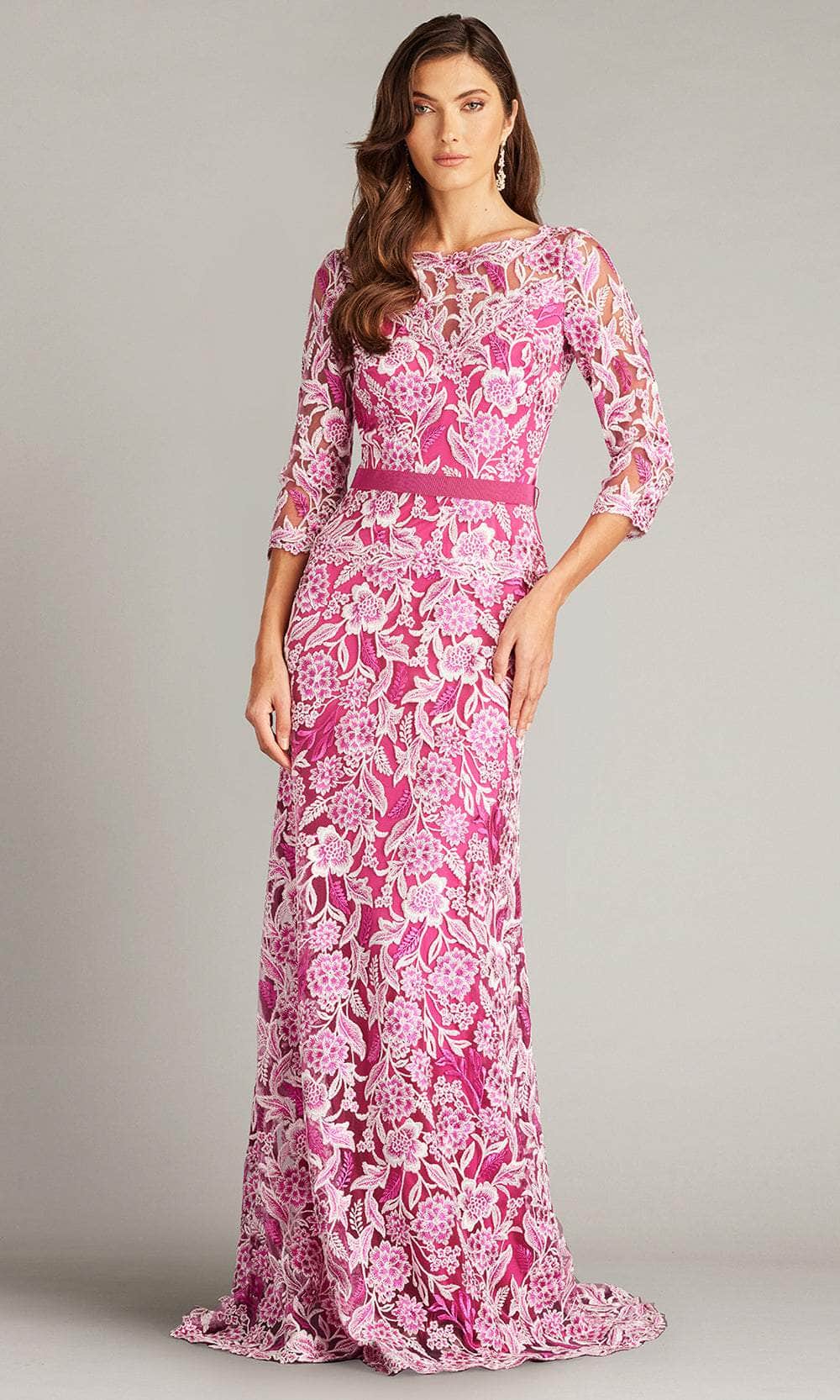Floral Embroidered Sheath Gown