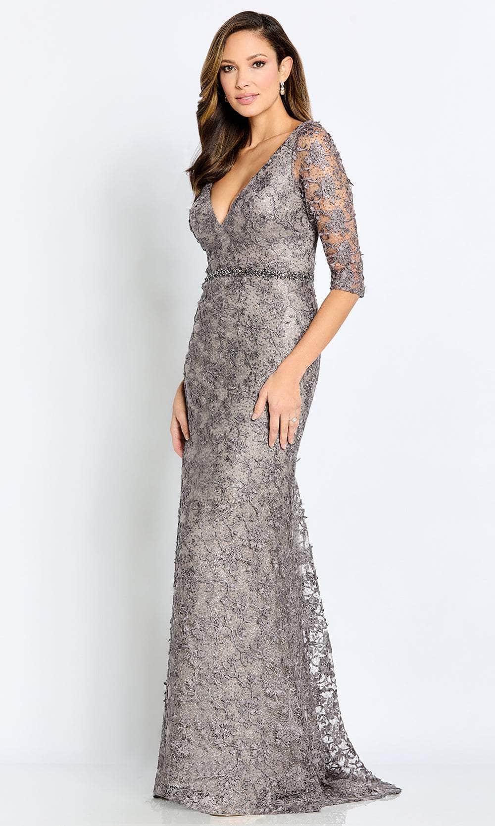 Deep V-Neck Lace Formal Gown