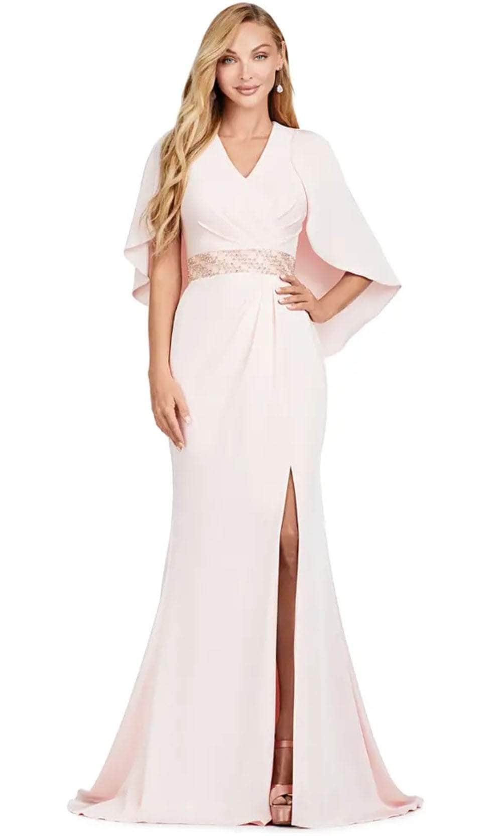 Cape V Neck Gown