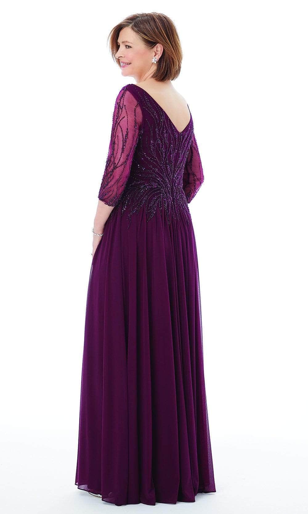 MGNY By Mori Leeu00a072202u00a0-u00a0Sheeru00a0Sleeveu00a0Beadedu00a0Gown