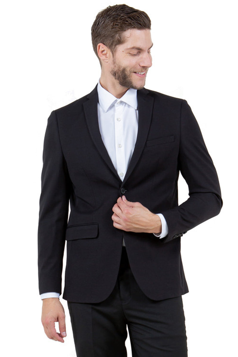 Men’s Basic Business Sport Coat Blazer in Black