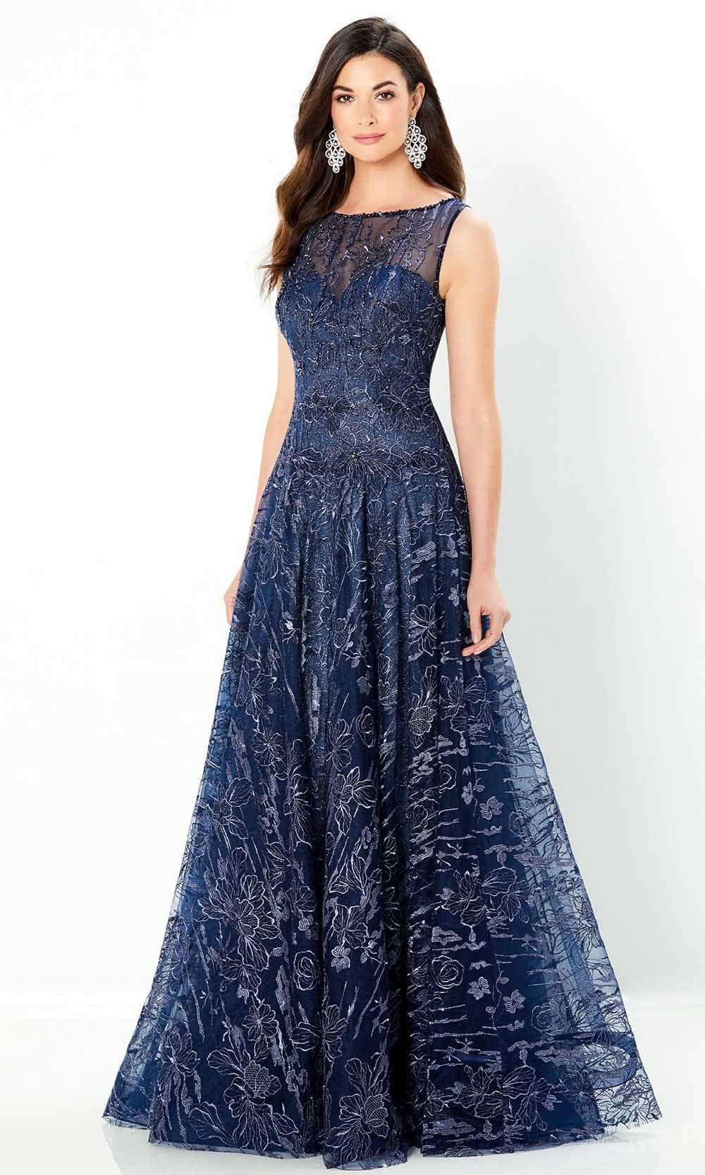 220935 Embroidered Lace A-Line Dress