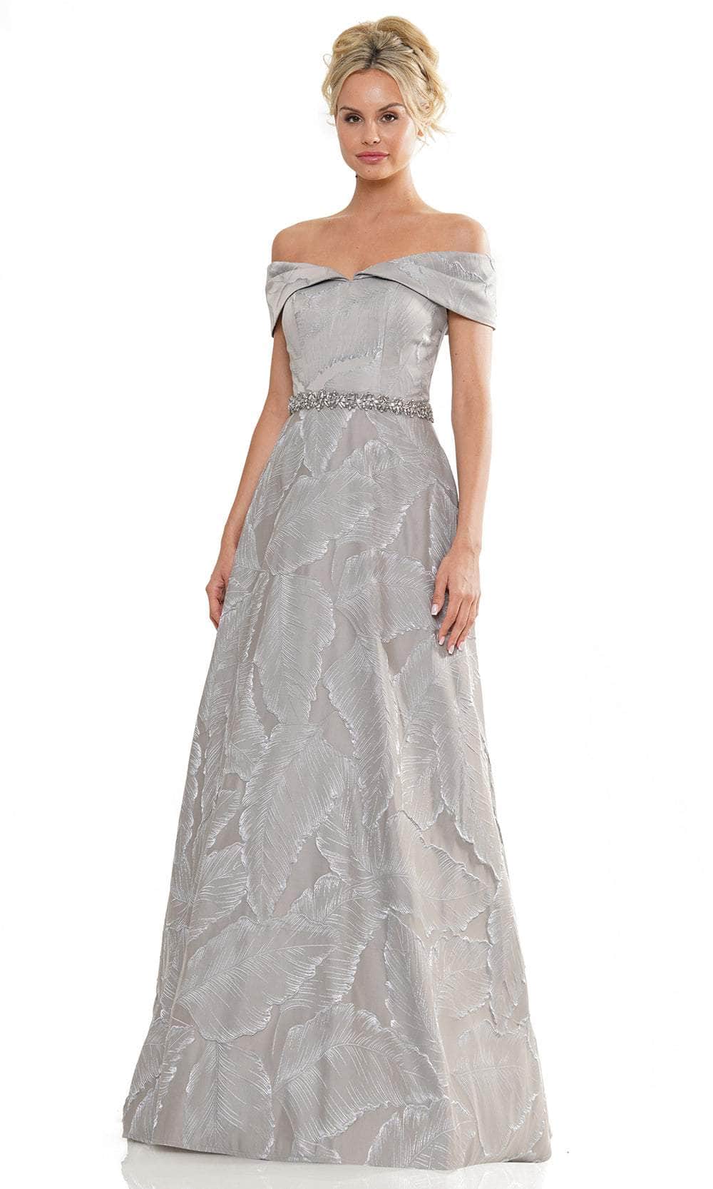 Fold-Over Off Shoulder Formal Gown