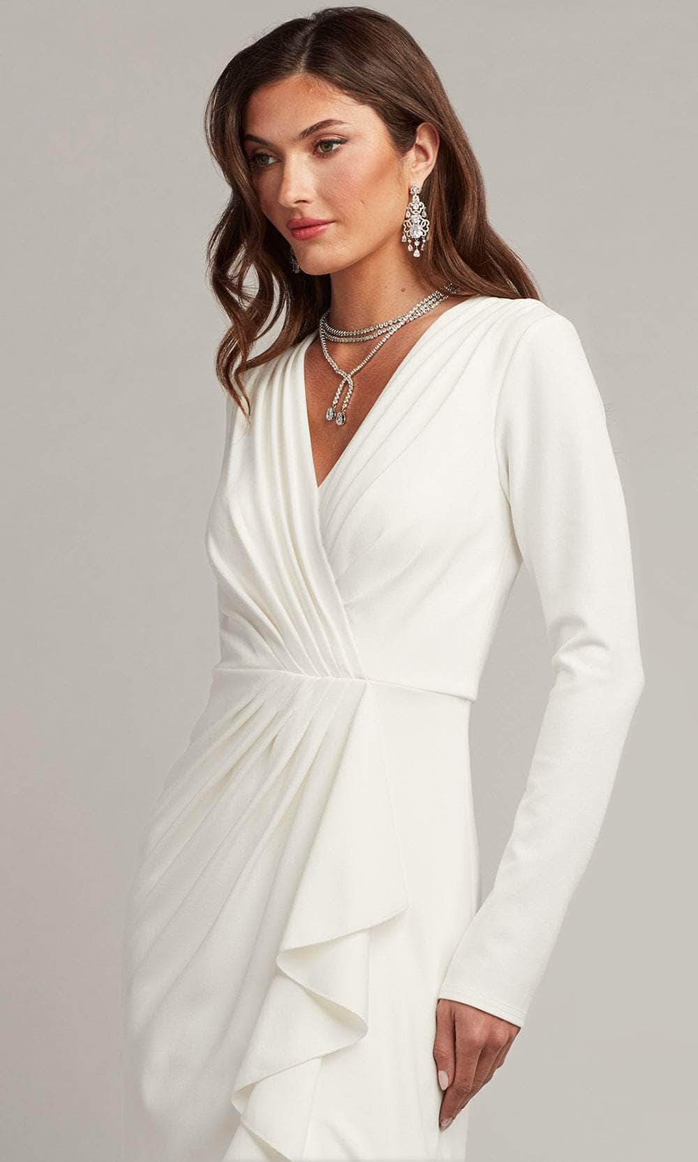 Cascading Drape Sheath Prom Gown