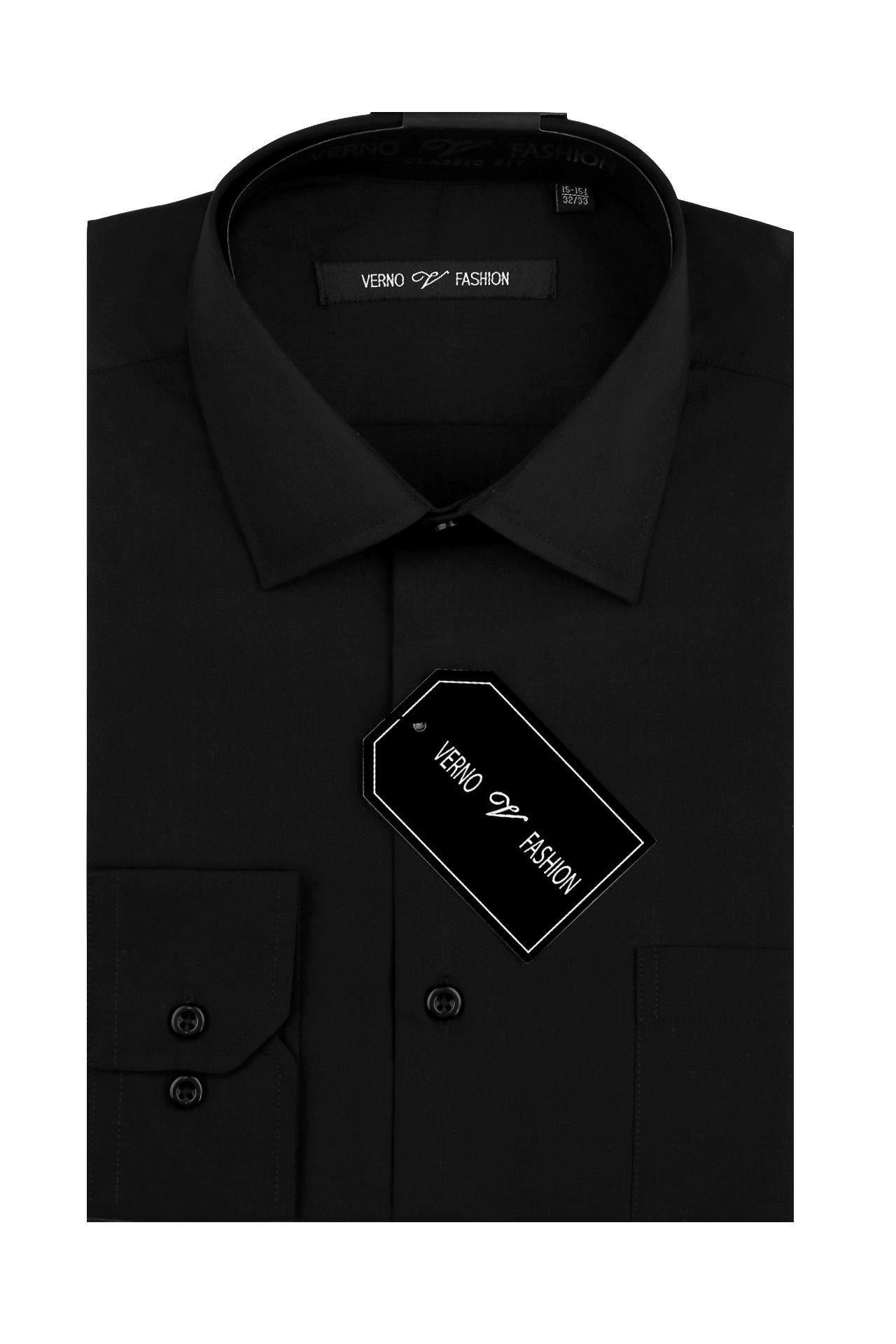 Men’s Regular Fit Cotton Blend Dress Shirt in Black