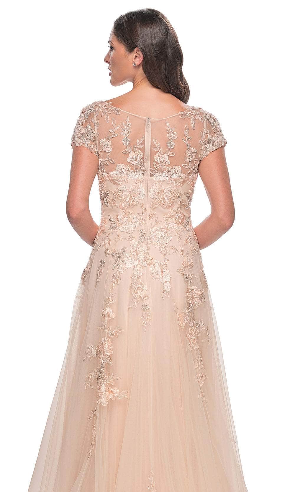 Short Sleeve A-line Prom Gown