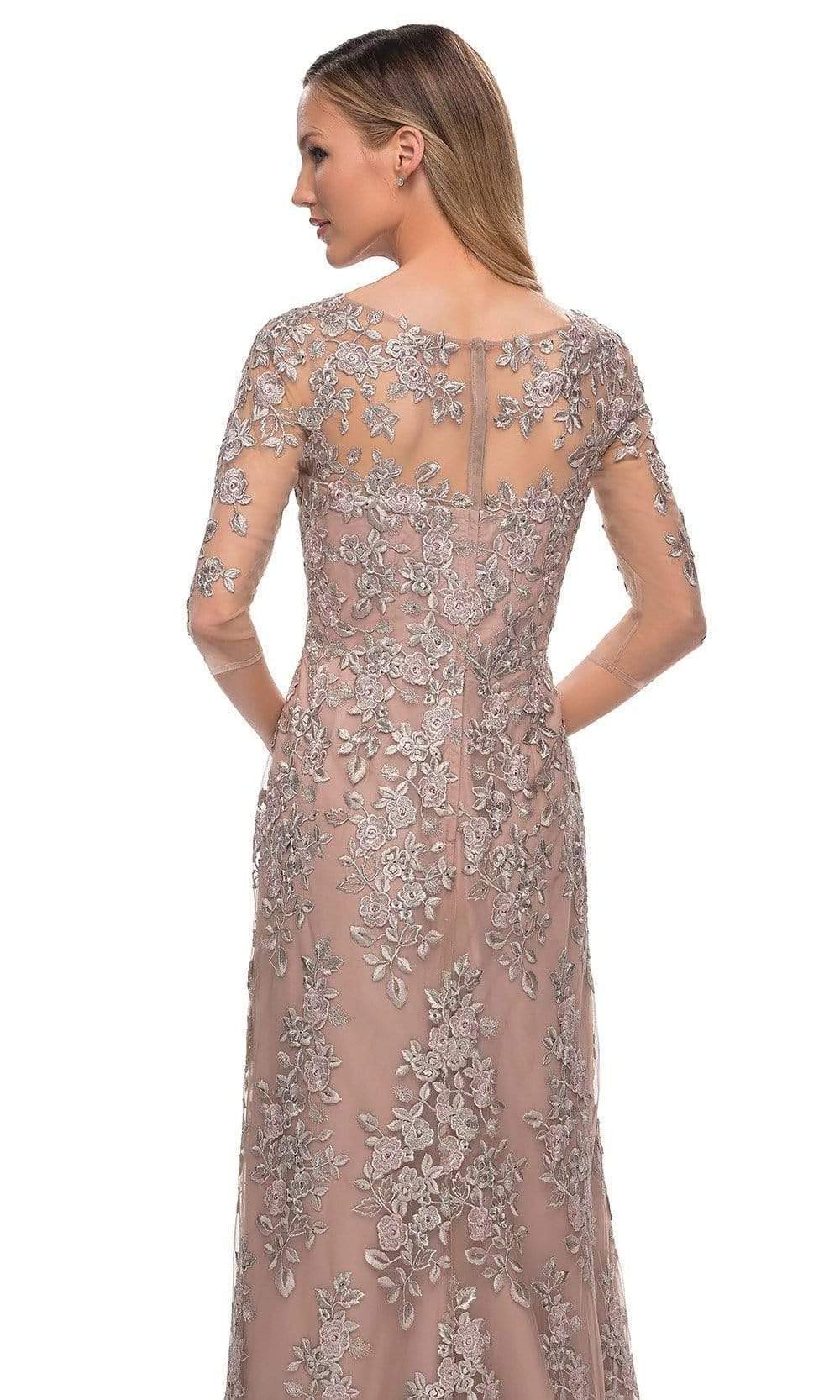 29225 Illusion Embroidered Formal Long Mother of the Bride Dress