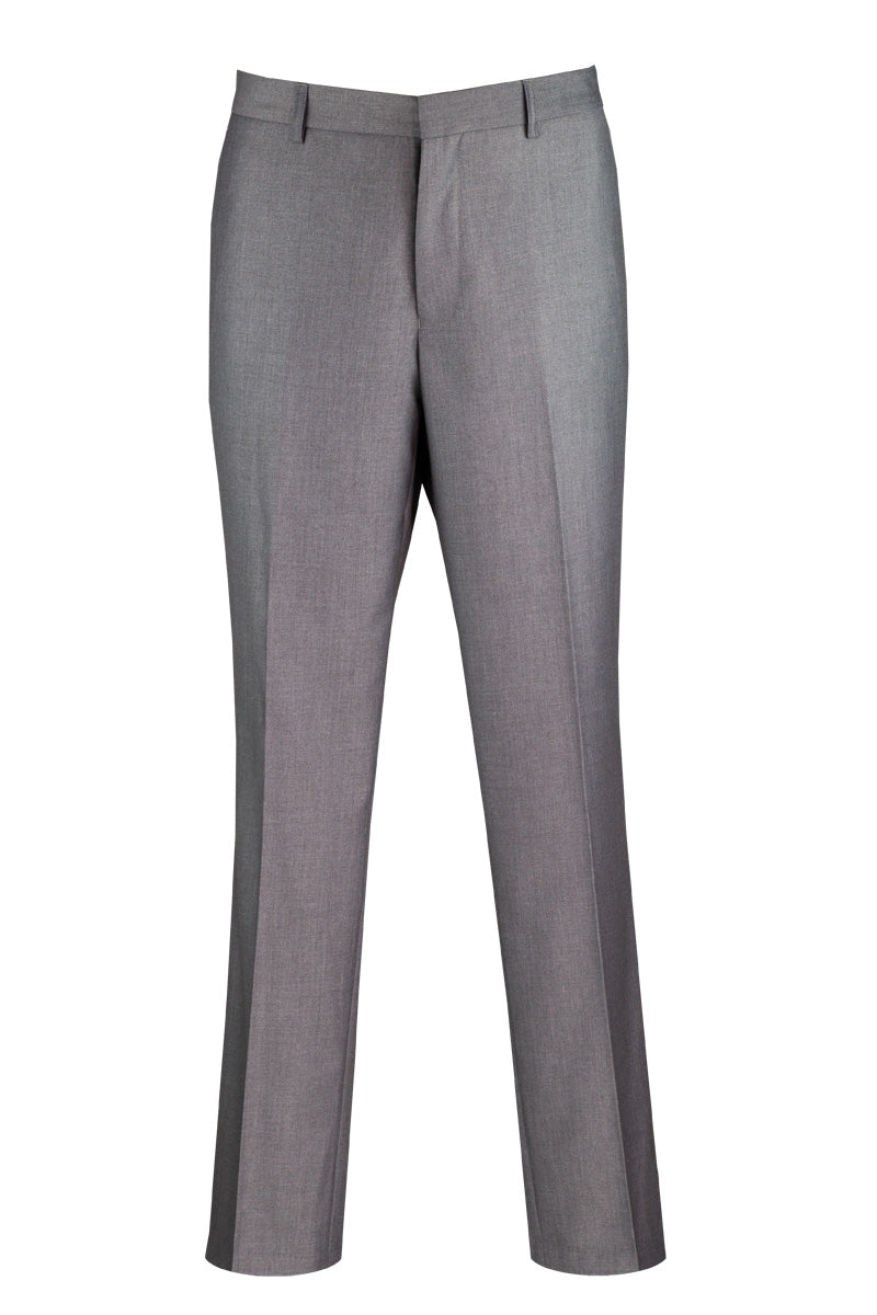 Men’s Modern Fit Wool Feel Dress Pants in Grey