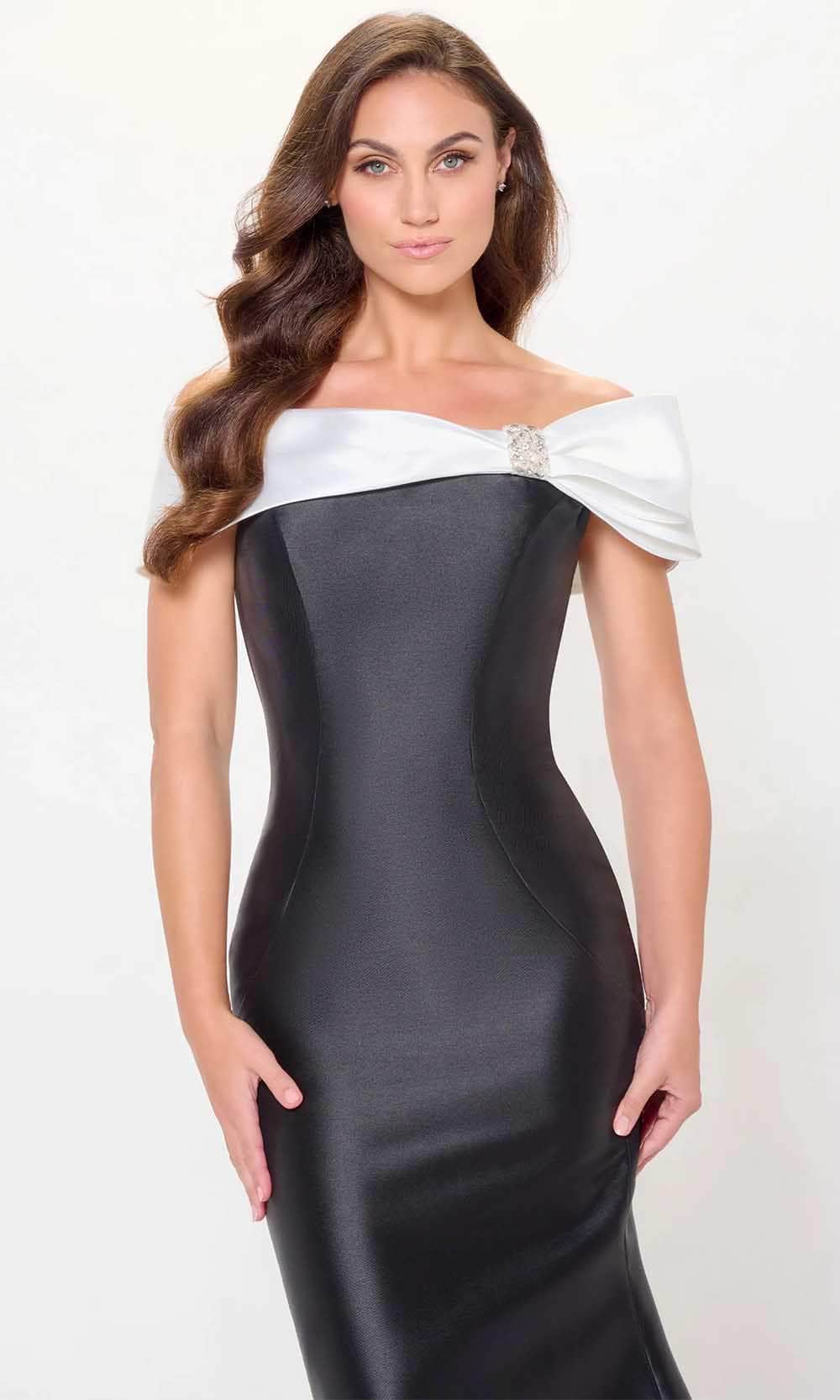 Bow Off Shoulder Evening Gown