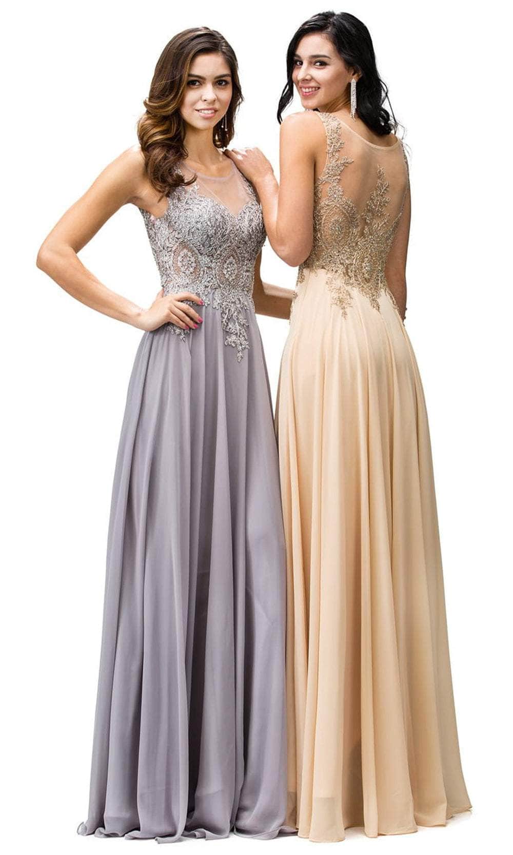 Sleeveless Applique Long Dress