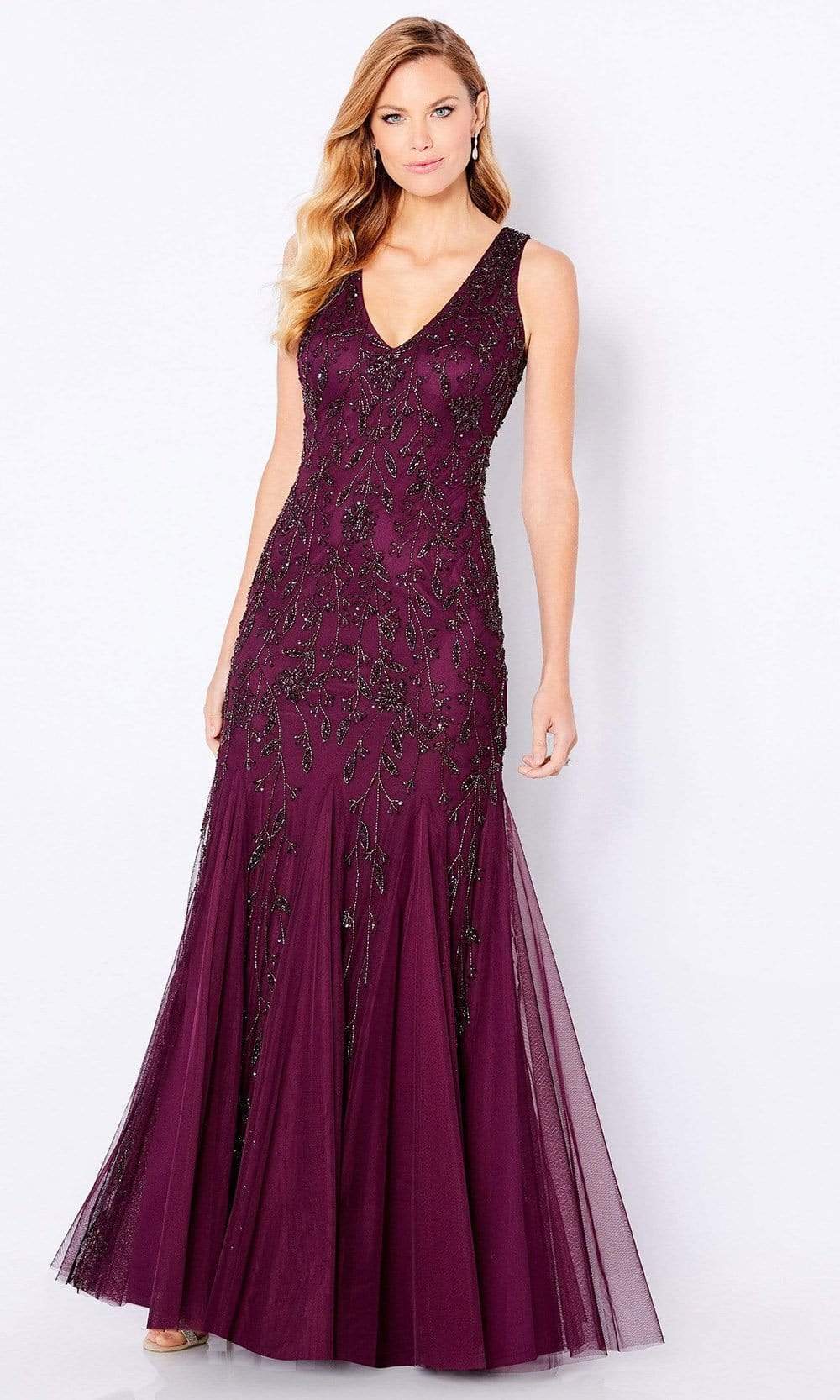 221684 Beaded Evening A-line Gown