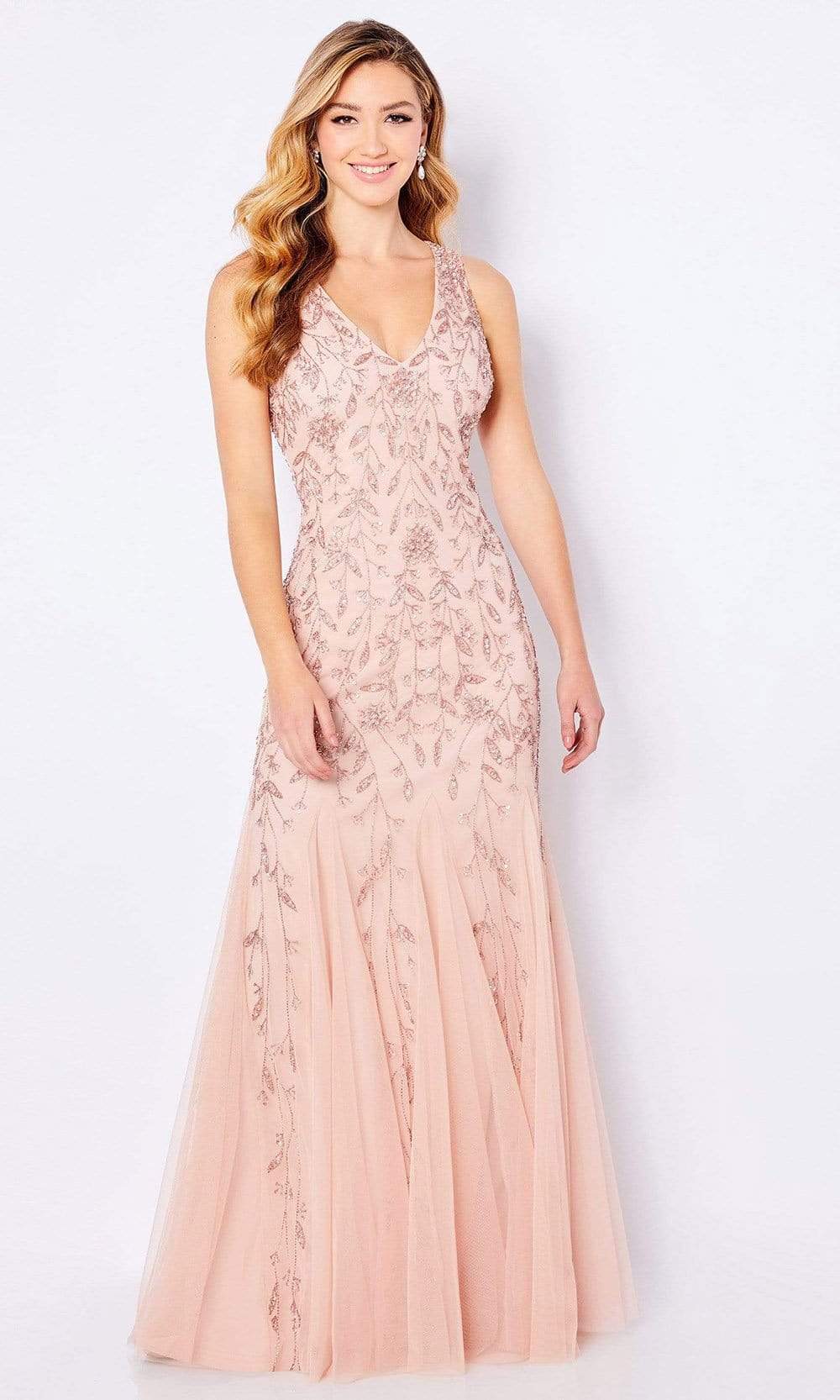 221684 Beaded Evening A-line Gown
