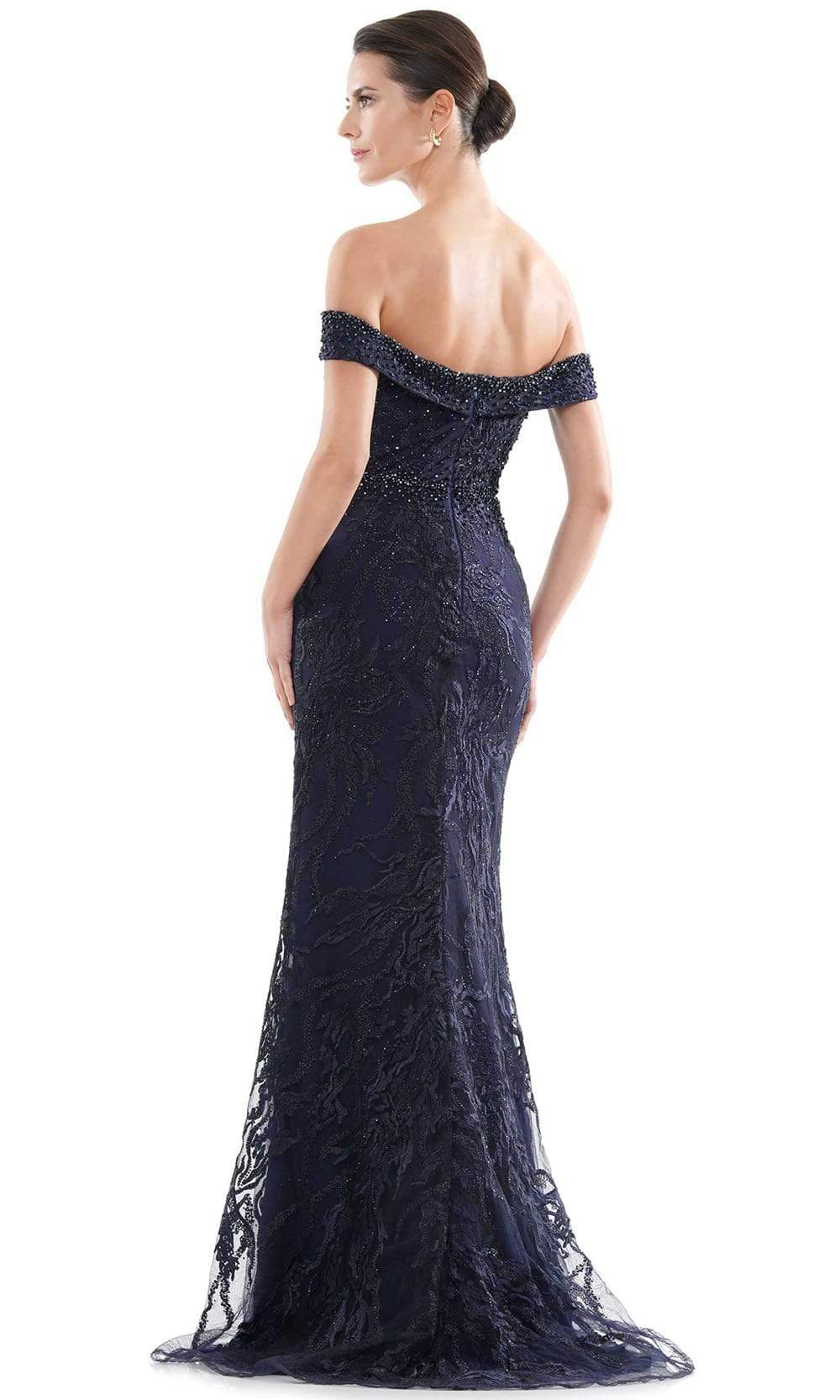 RD2713 Embroidered Off Shoulder Trumpet Gown