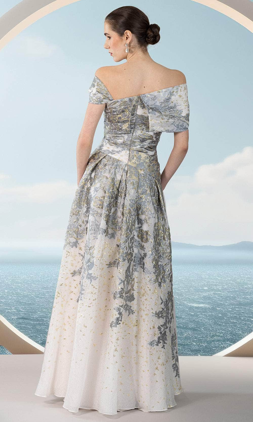 Asymmetrical Neck Evening Dress