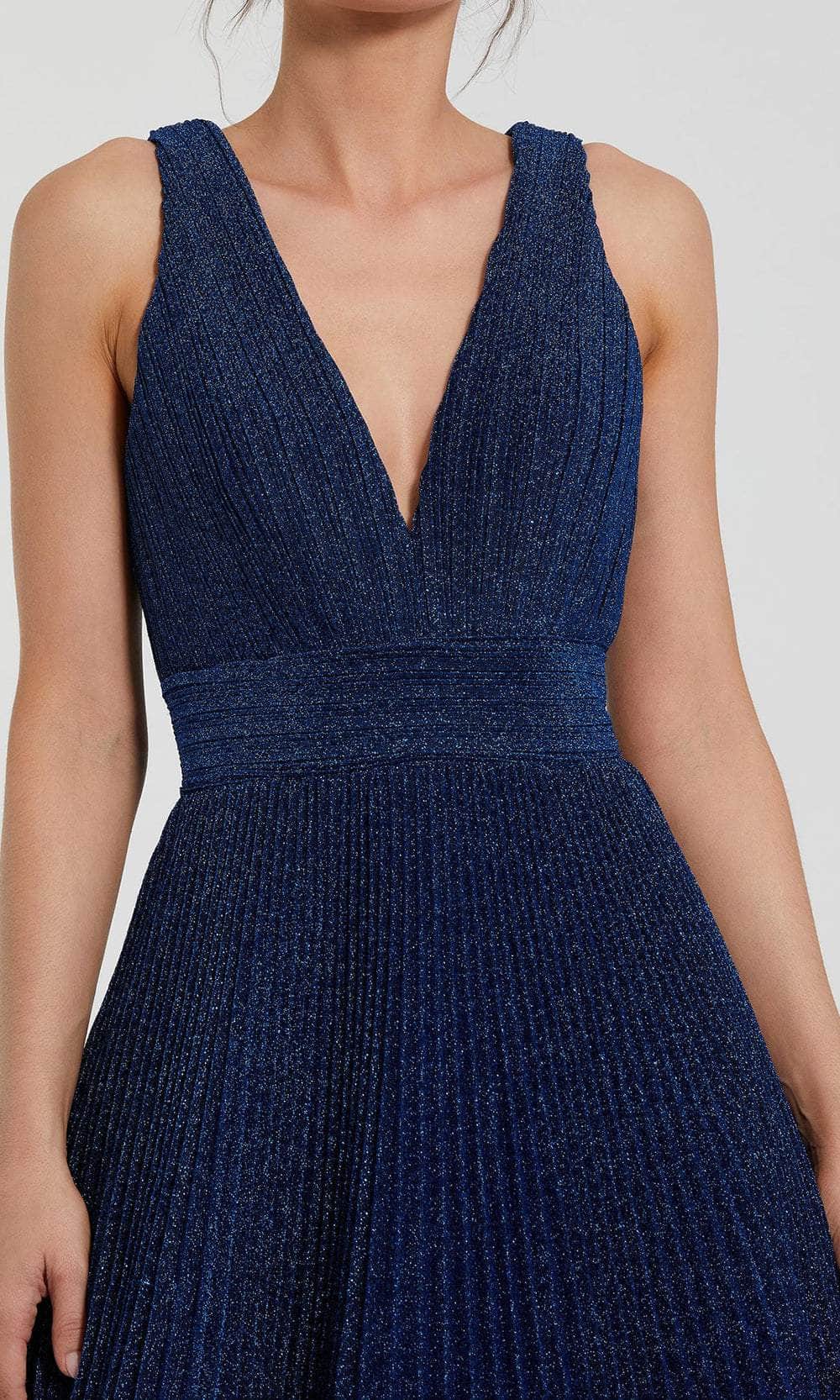 Wide Strap Pleated Bodice Prom Gown