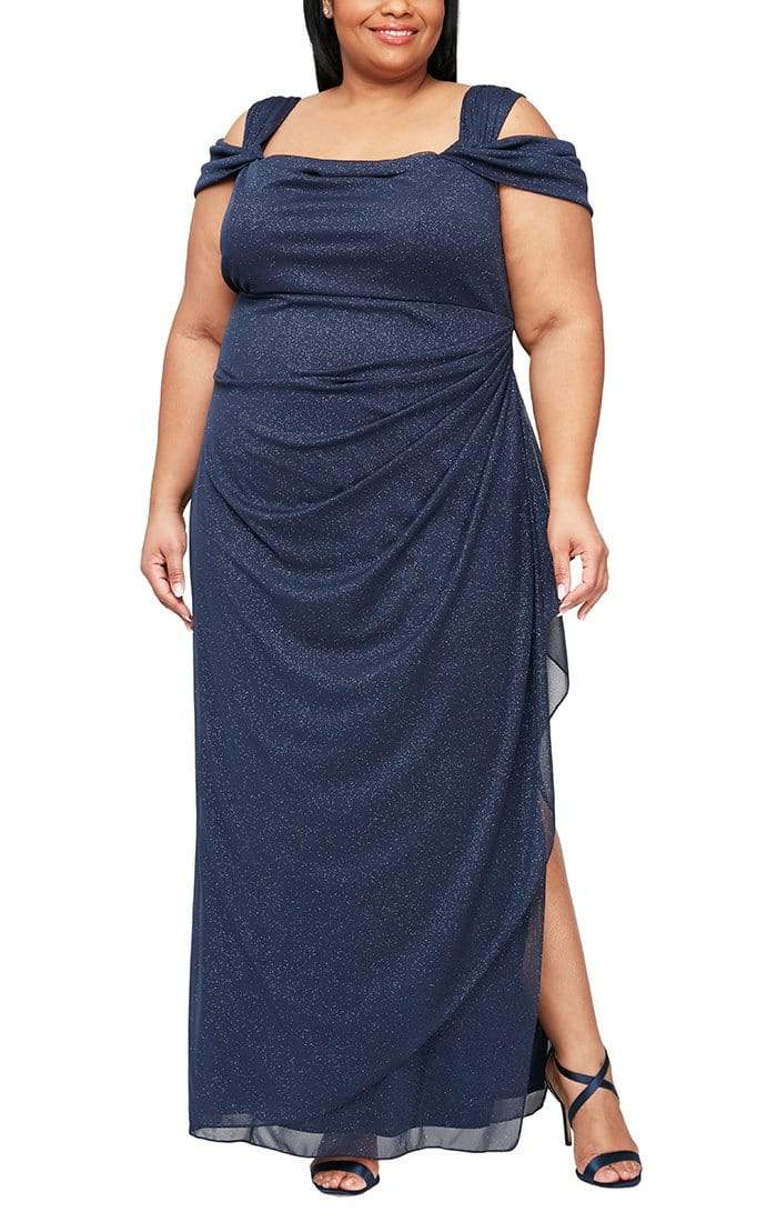 433026 Glitter Mesh Sheath Dress