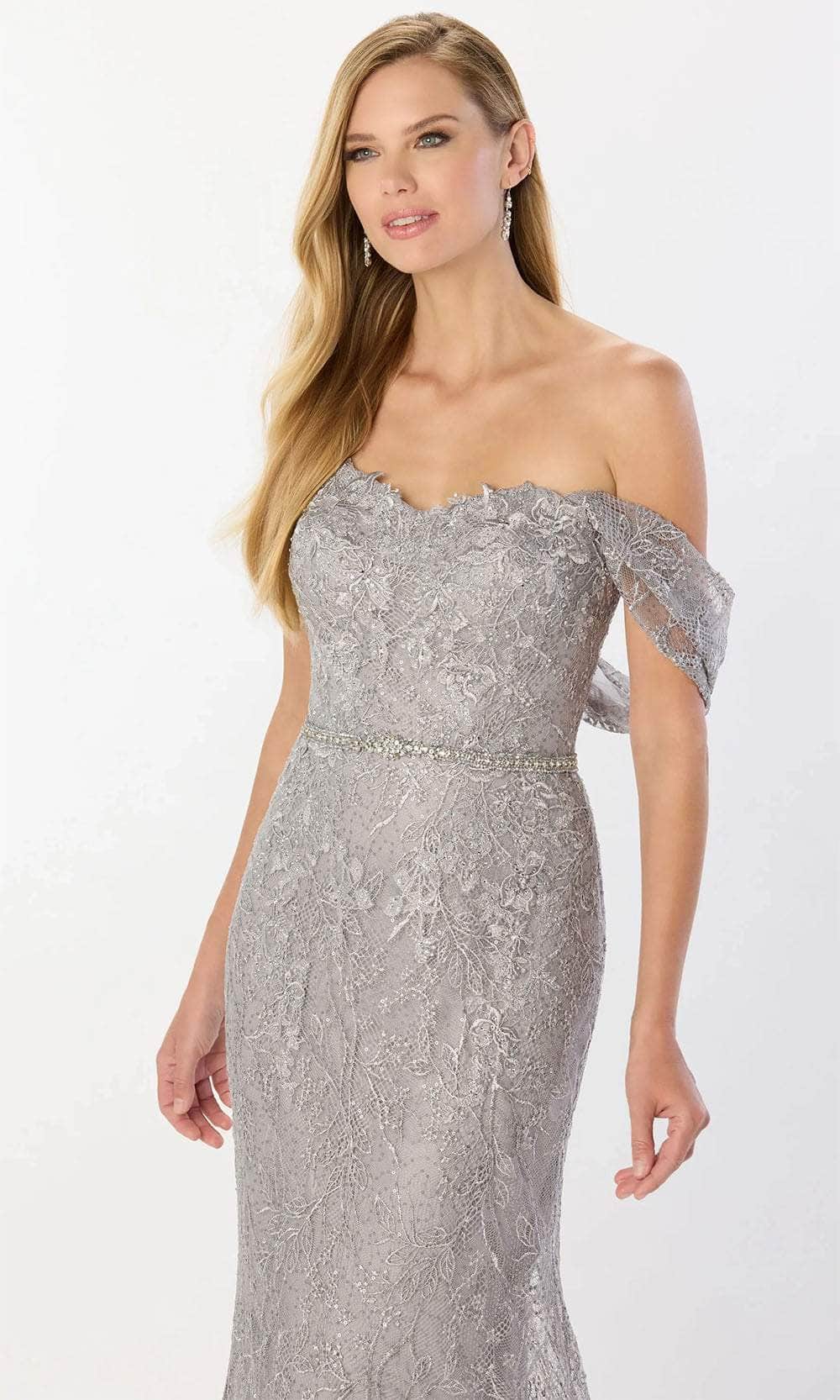 Embellished Fitted Bodice Mother of the Bride Dress