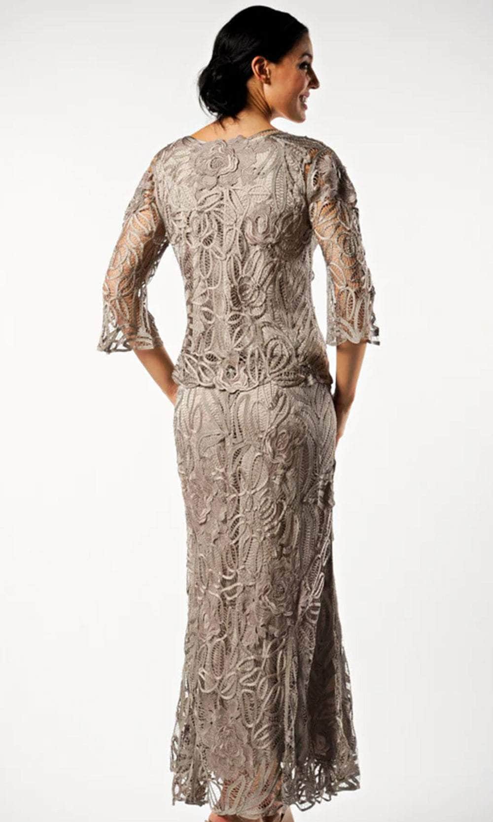 Rose 3/4 Sleeve Top Skirt Mother of the Bride Dress