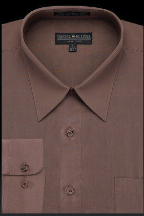 Men’s Regular Fit Basic Dress Shirt in Taupe