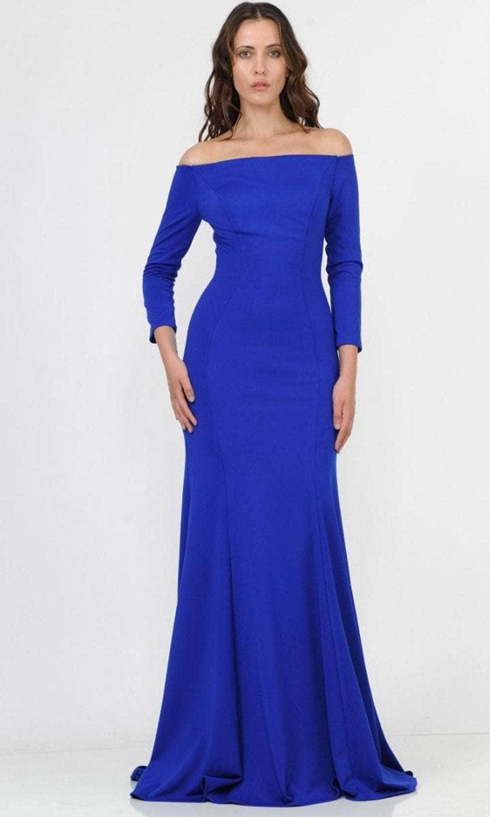 Off-The-Shoulder Long Sleeve Fitted Gown