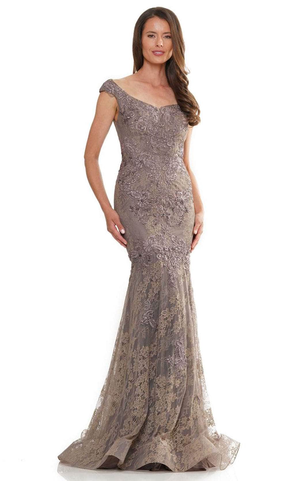 Lace Cap Sleeve Prom Gown